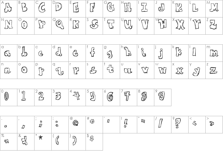 If I Had One Wish font character map preview