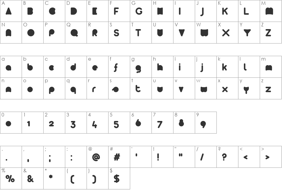 Arista 2.0 Alternate full font character map preview