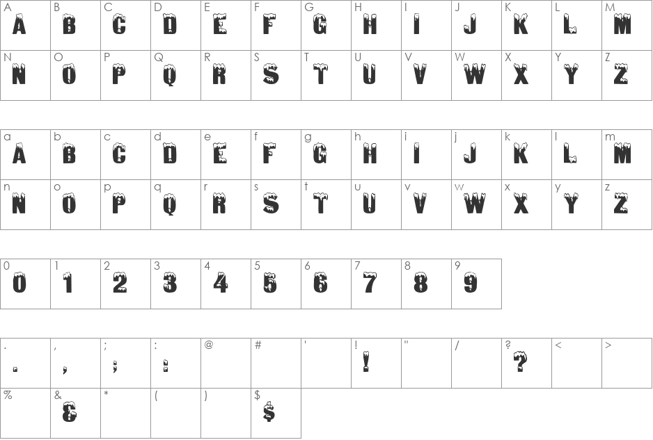 IglooCaps font character map preview