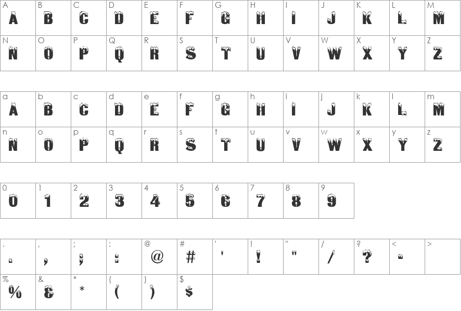 IglooSolid font character map preview