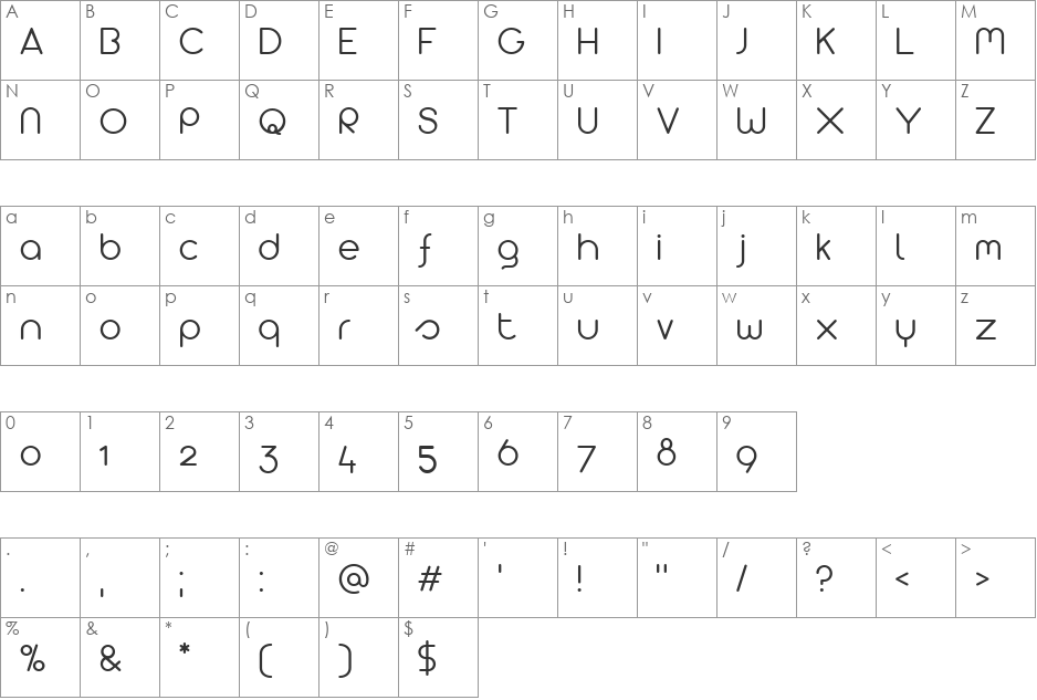 Arista 2.0 Fat font character map preview