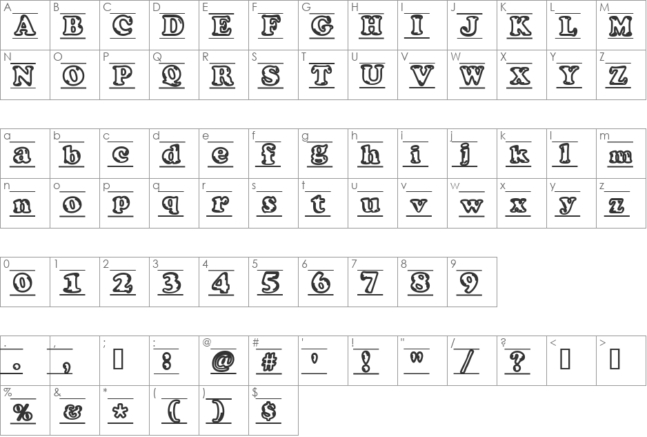 ijifufont font character map preview