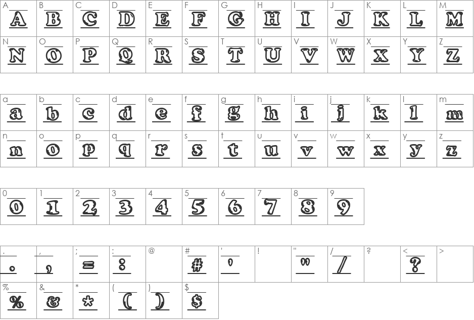 ijifufont font character map preview
