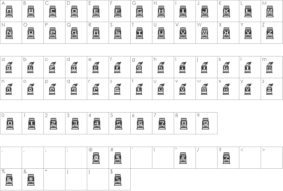 iJifutex font character map preview