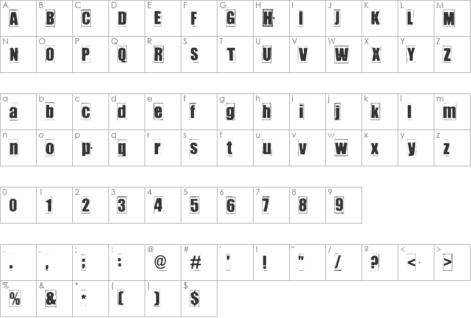 IKHIOOGLA font character map preview