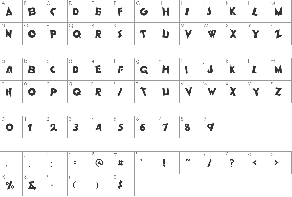 IlFuturismo-Velocita font character map preview
