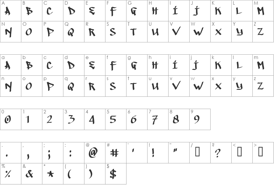 IllegalEdding font character map preview