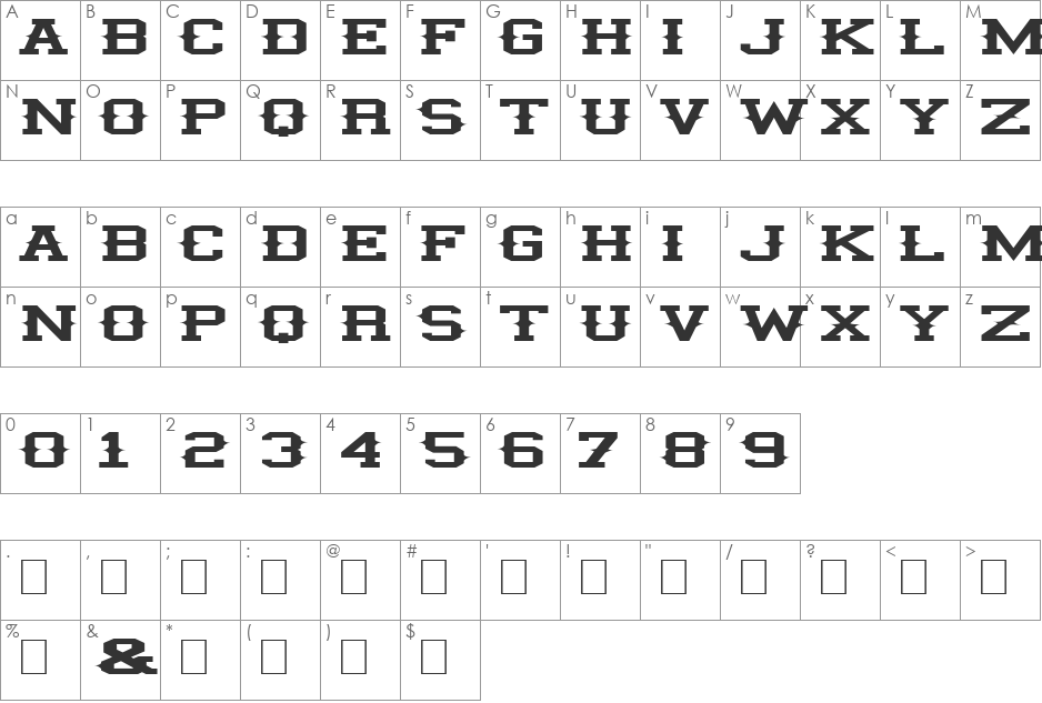 illini spike font character map preview