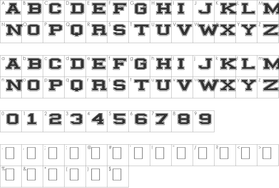ILLINOIS block font character map preview