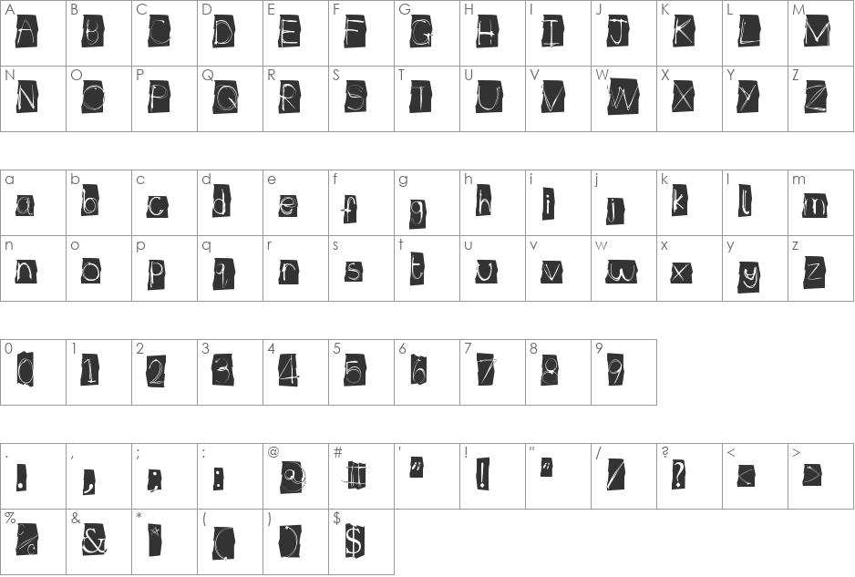 Illuminate font character map preview