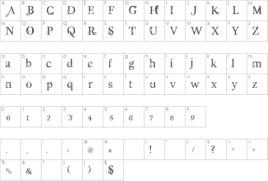 IllusionJETM font character map preview