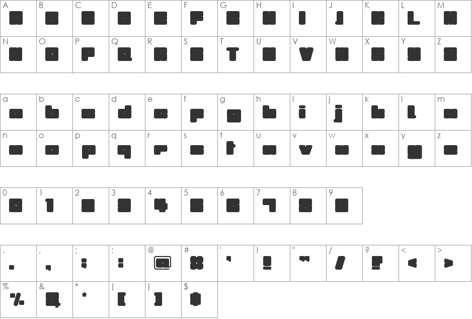 Illustrious font character map preview