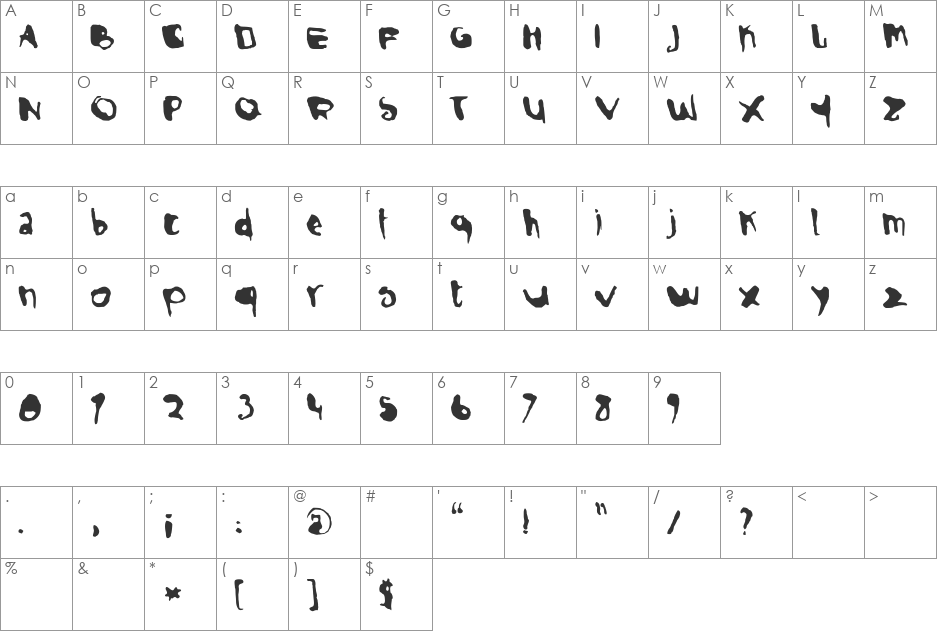 Ilse font character map preview