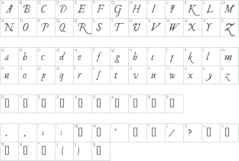 ILShakeFest font character map preview