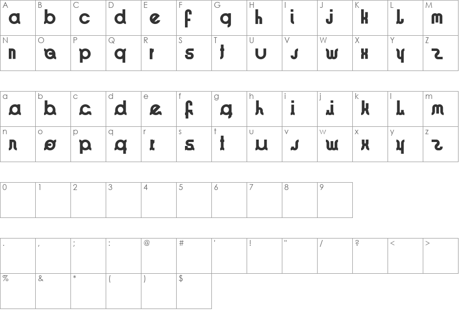 ImaCool font character map preview