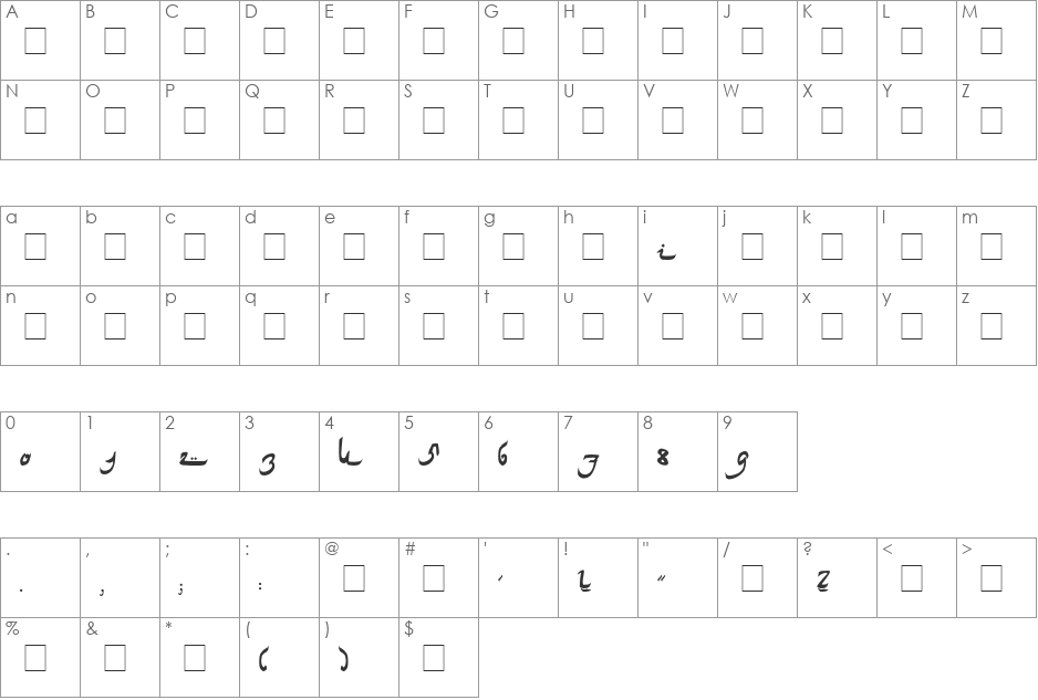 Image_Arabian font character map preview