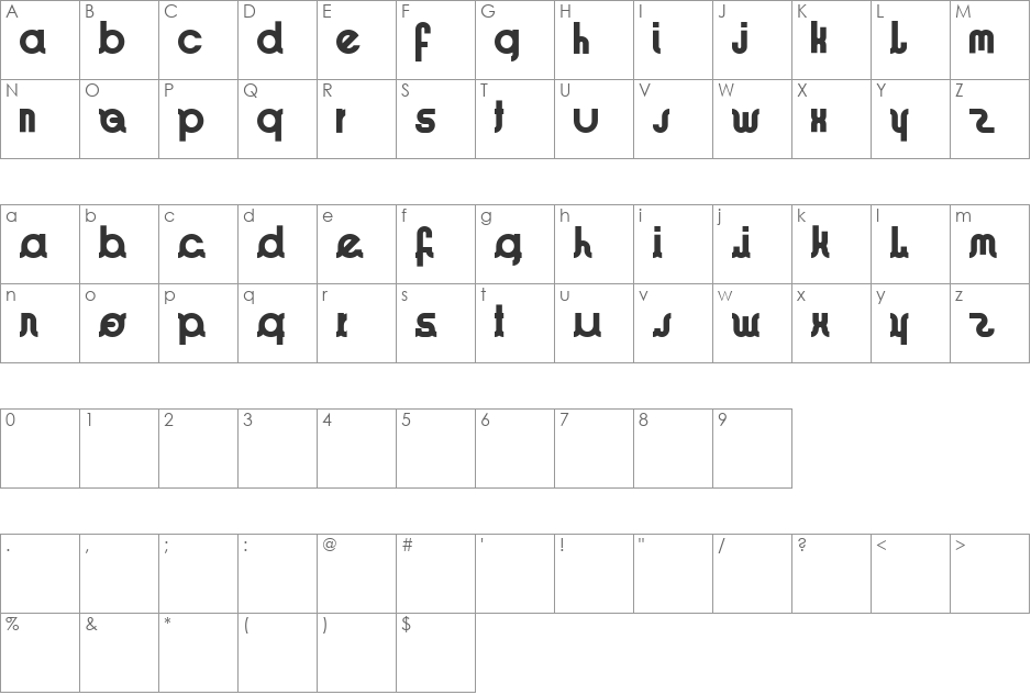 ImeoKoOl font character map preview