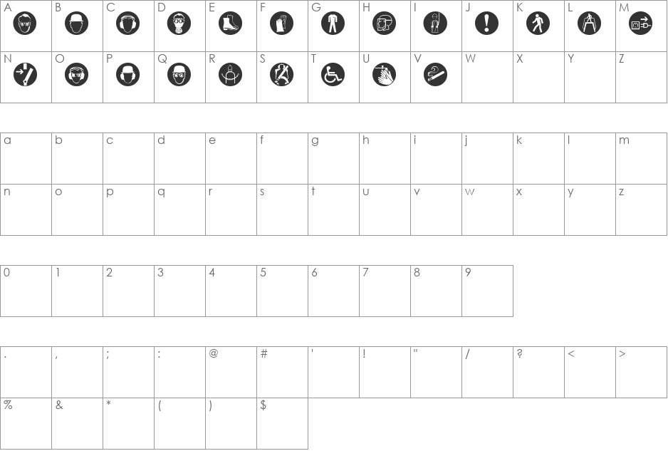 imperatives tables font character map preview