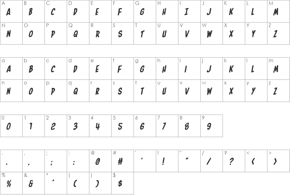 In-House Edition Rotalic font character map preview