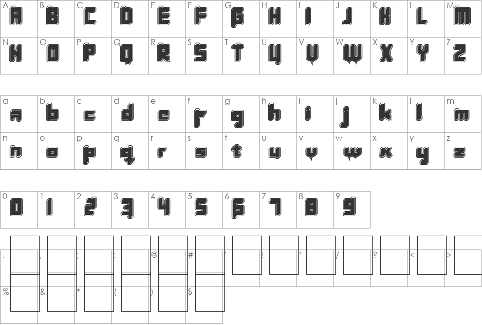 InavelKromosomkalas font character map preview