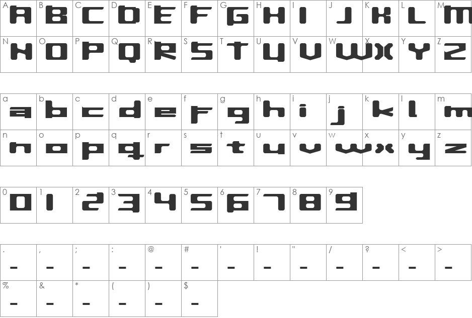 InavelKusin font character map preview
