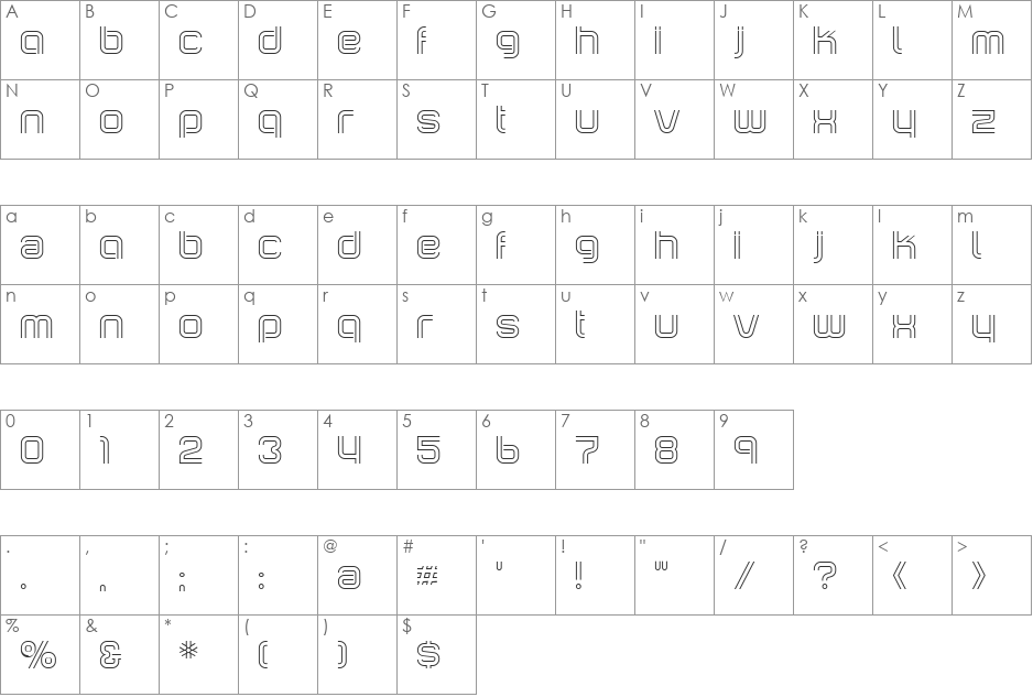 Incopins Clusters Bi font character map preview