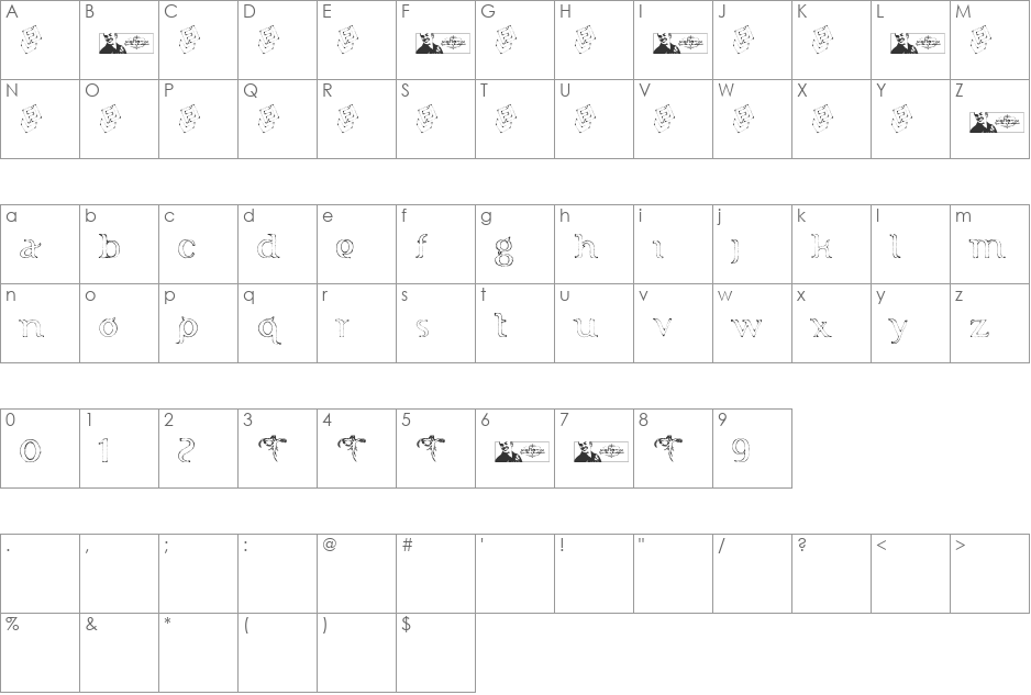 Indonesiana Sketch Serif v.1 font character map preview