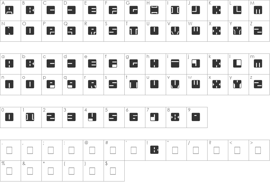 Infobubble2 font character map preview