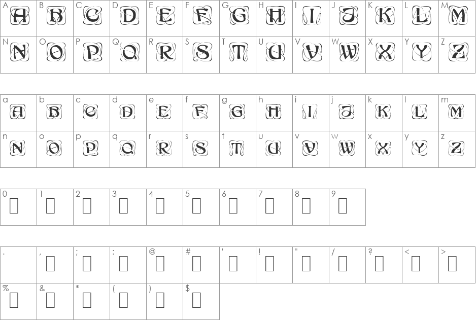 Initial-Caps1 font character map preview