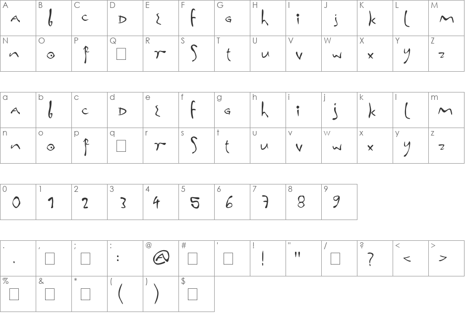 innaa font character map preview