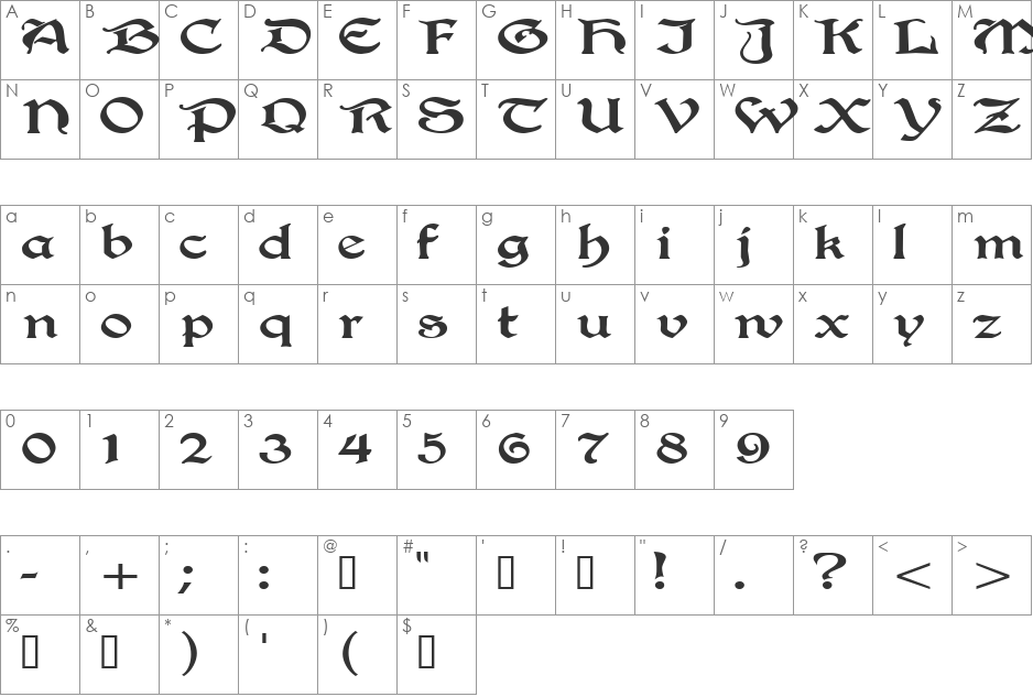 InnkeeperExtended font character map preview