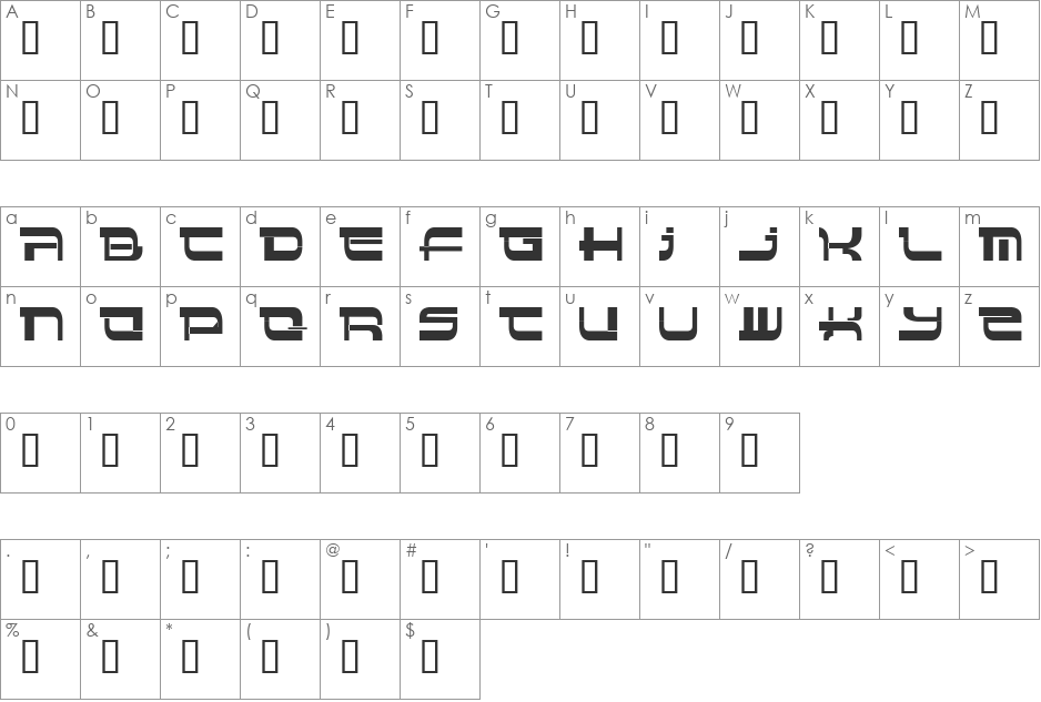Insert 4 font character map preview