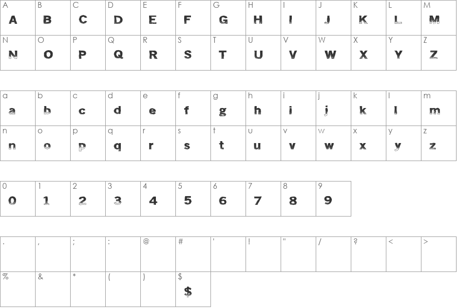 InsertFun font character map preview