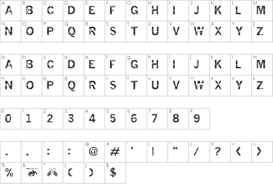 insomnesia font character map preview