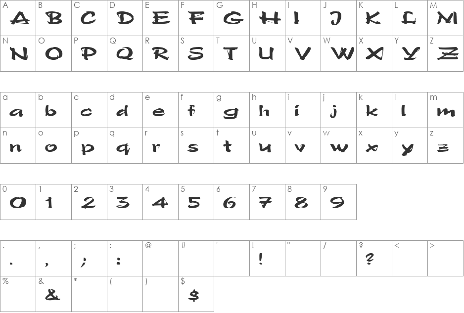 Insomnia 3 font character map preview