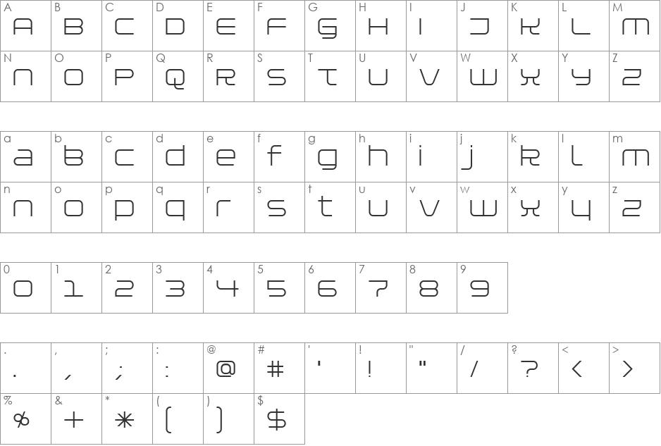 Installer font character map preview