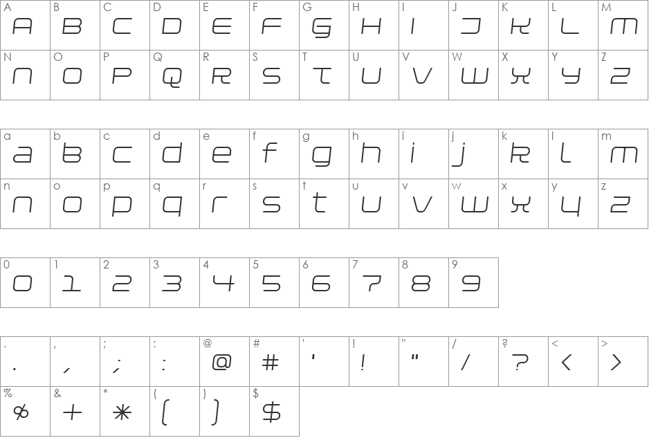 Installer font character map preview