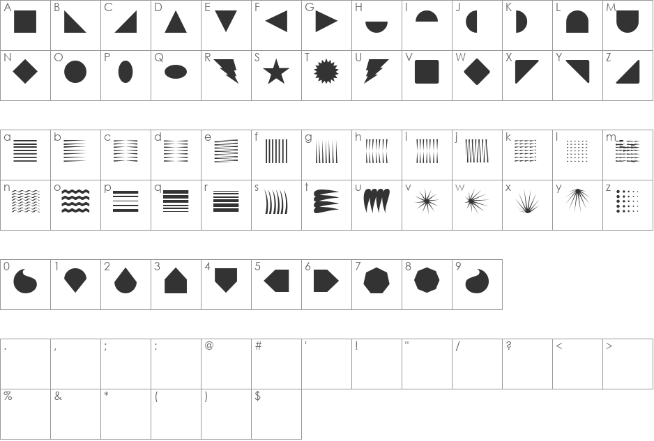 Instant font character map preview