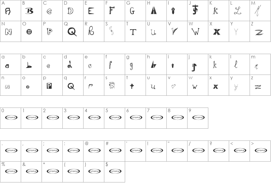 Instant Soup Mix font character map preview