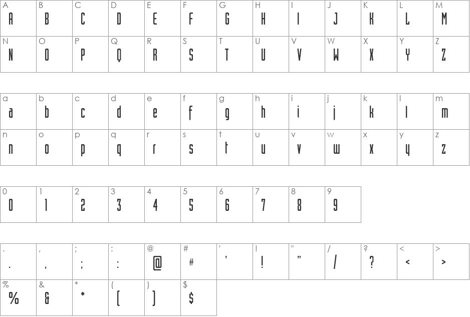Instrumenta font character map preview