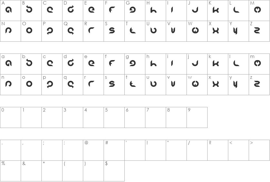 intanputripratiwi font character map preview