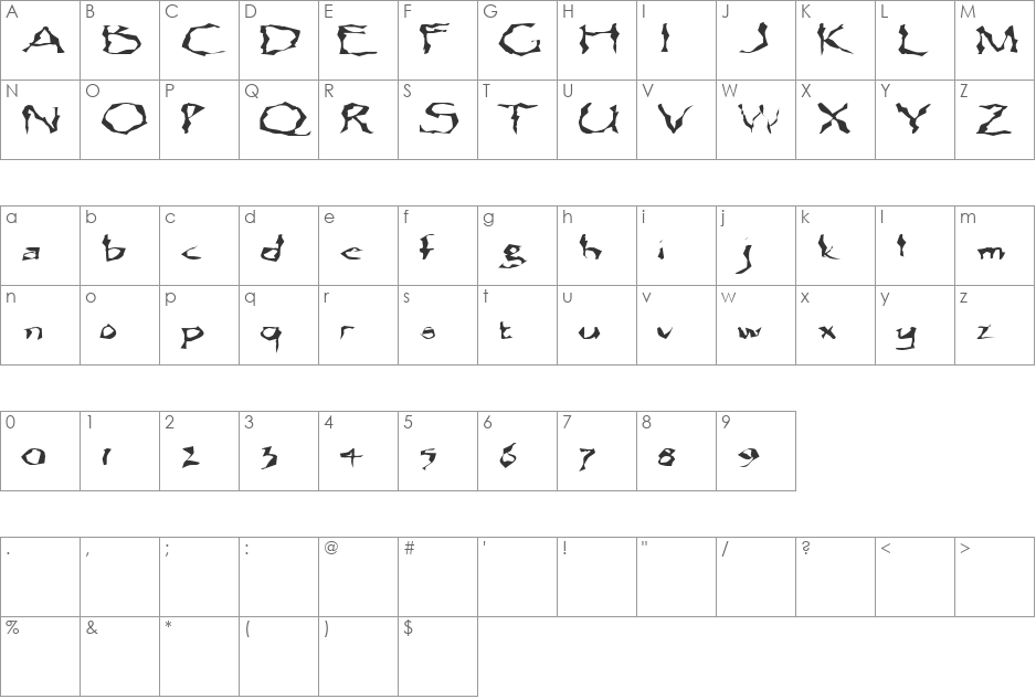 IntegrityExtended font character map preview