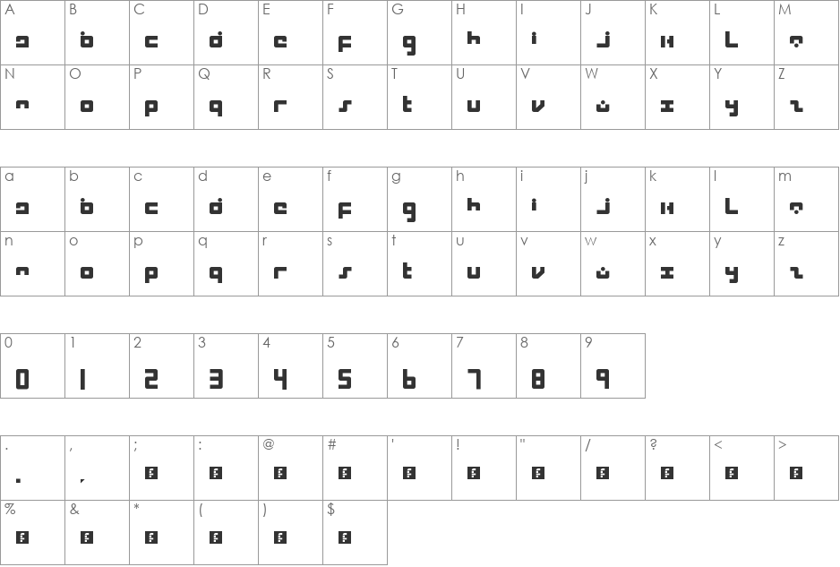 Intercorp font character map preview