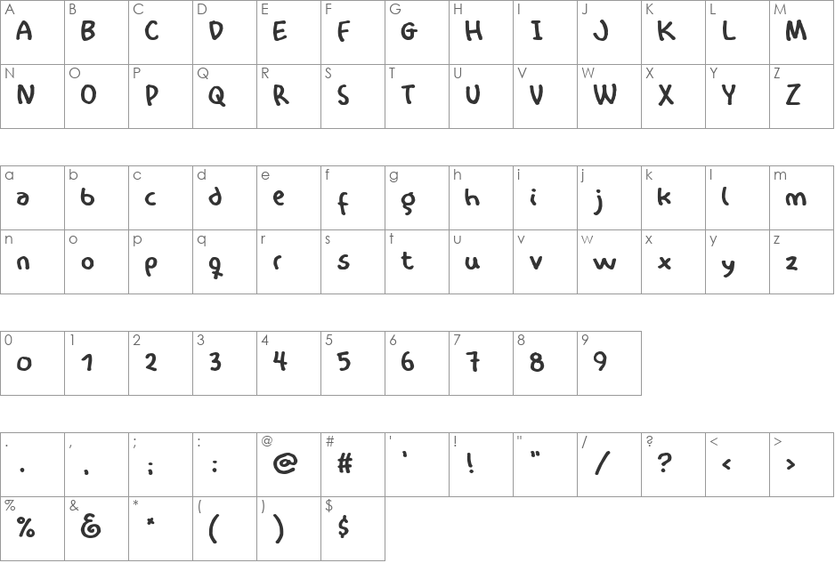 International Playboy font character map preview