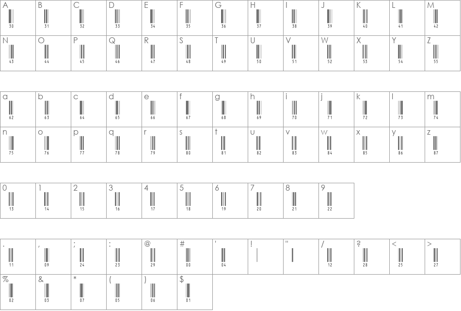 IntHrP48DmTt font character map preview