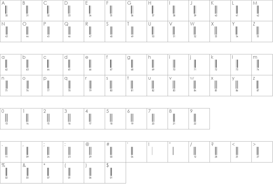 IntHrP60DmTt font character map preview