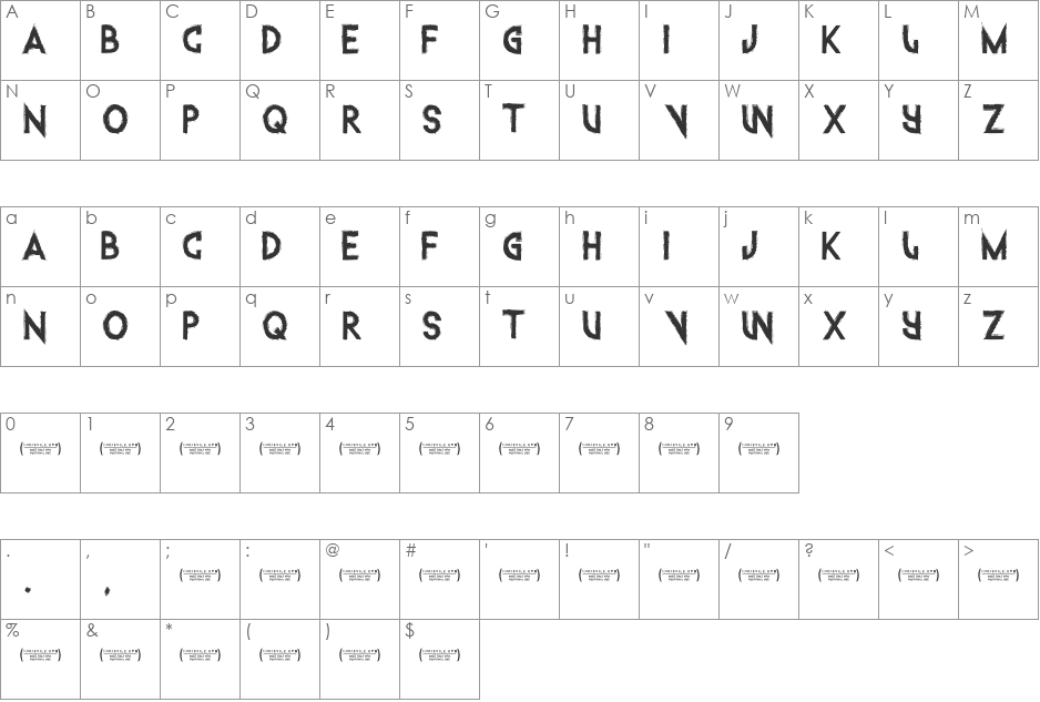 Into the Gator Pit font character map preview