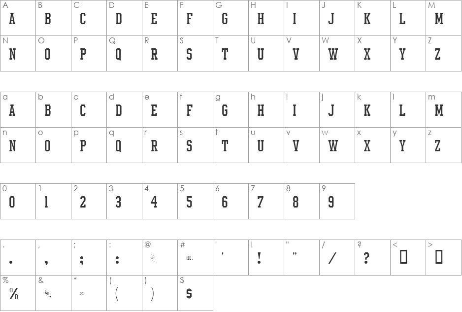 Intramural Light JL font character map preview