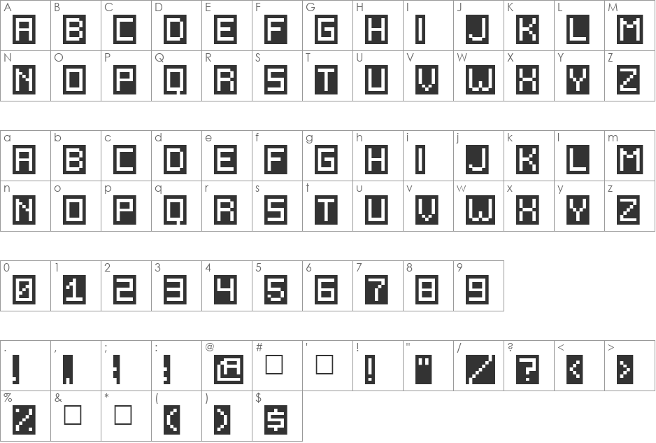 Inverse-SemiBold font character map preview