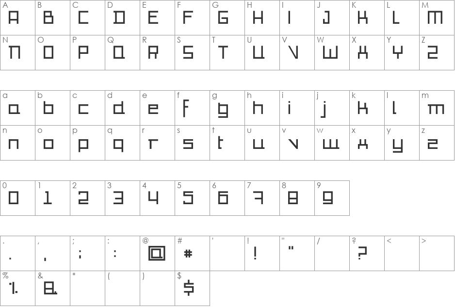 io font character map preview